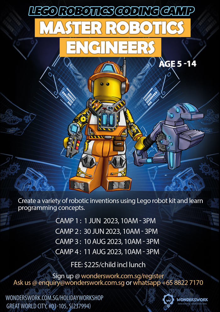 Master Robotics Engineers Lego Robotics Coding School Holiday Summer Camp May June July August 2023 For Age 5 to 14